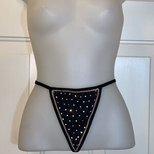 Sexy Lingerie Exotic Dance wear Rhinestone & Sequin Panty Sz Approx,S Used